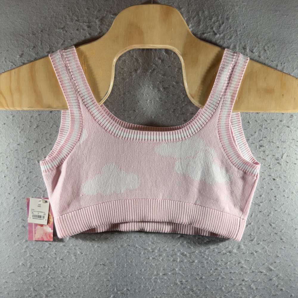 1596 | NWT Megan Moroney Cloud 9 Pink Knit Lounge Set Shorts XXL - Picture 3 of 16